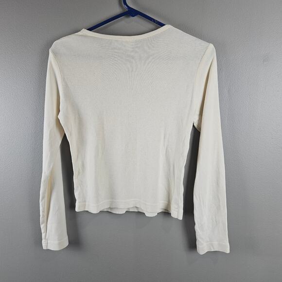 Y2K Spit Cream Long Sleeve Star Top Vintage 2000s Star Graphic Minimal Aesthetic - Picture 3 of 8